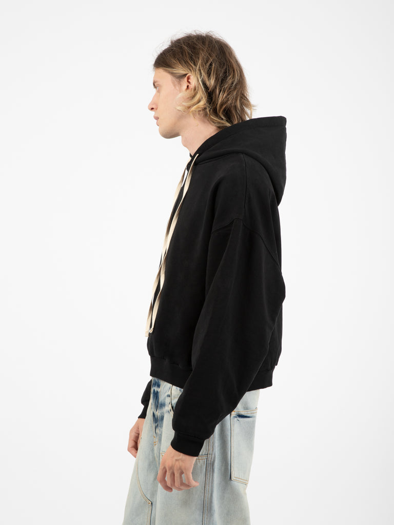 DANILO PAURA - Felpa crop Curtis oversized Hoodie black