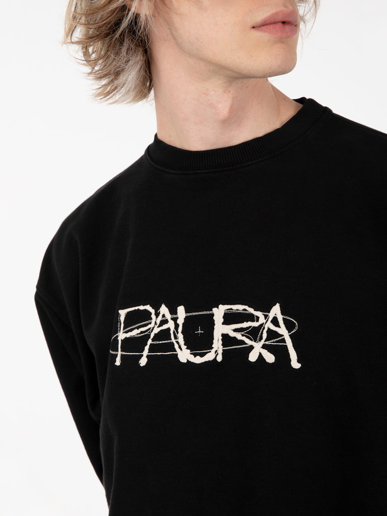 DANILO PAURA - Felpa girocollo logo lettering nero