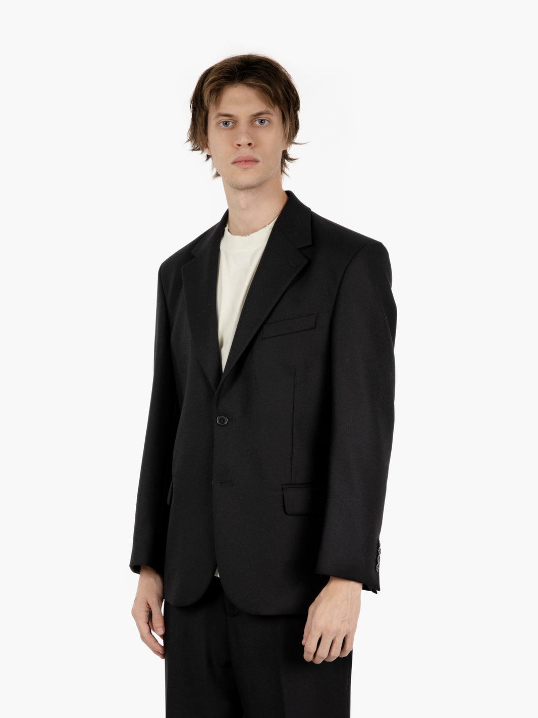 Giacca monopetto in lana nero