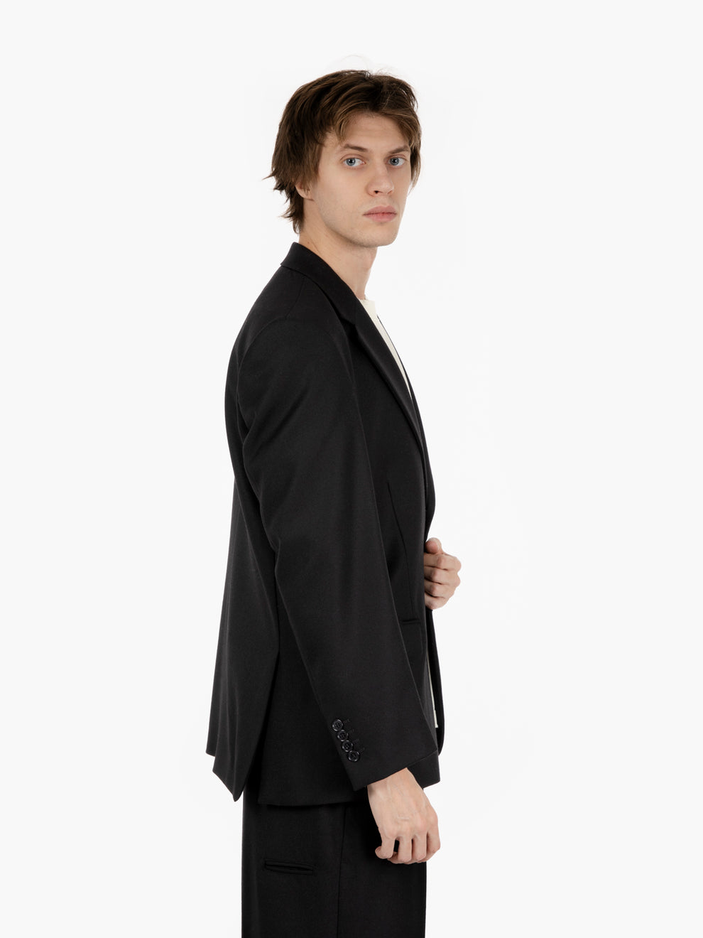 Giacca monopetto in lana nero