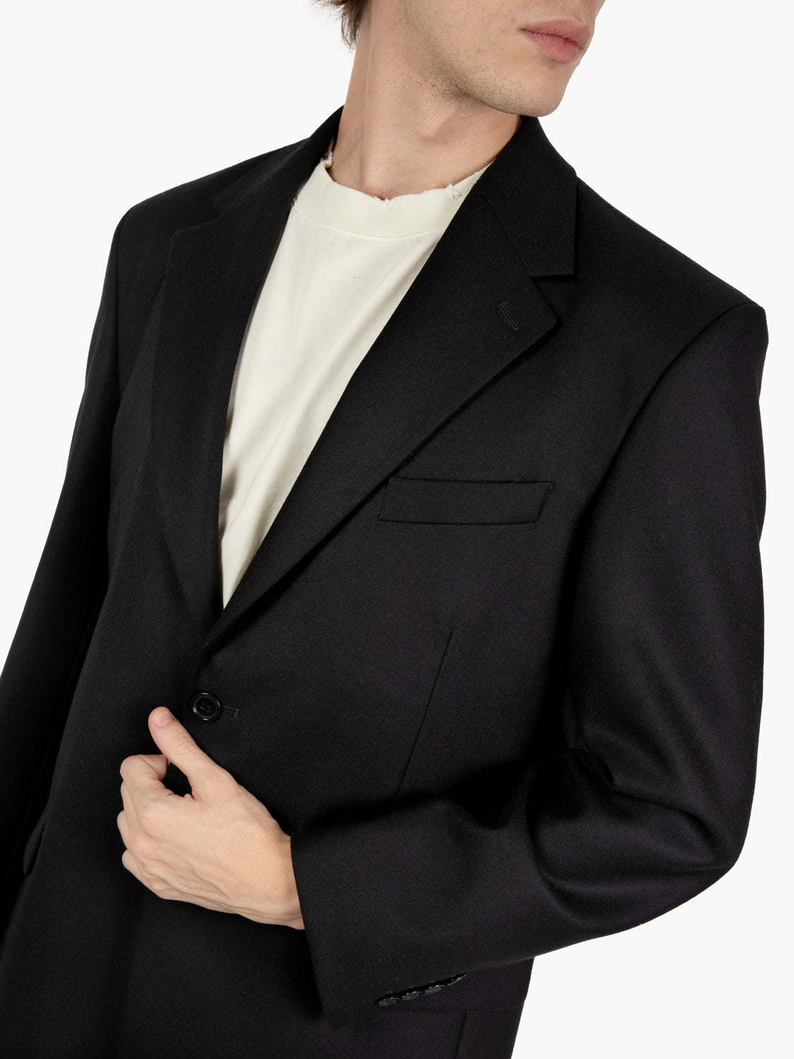 Giacca monopetto in lana nero