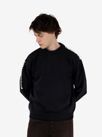 Hotaka contrast stitch crewneck black