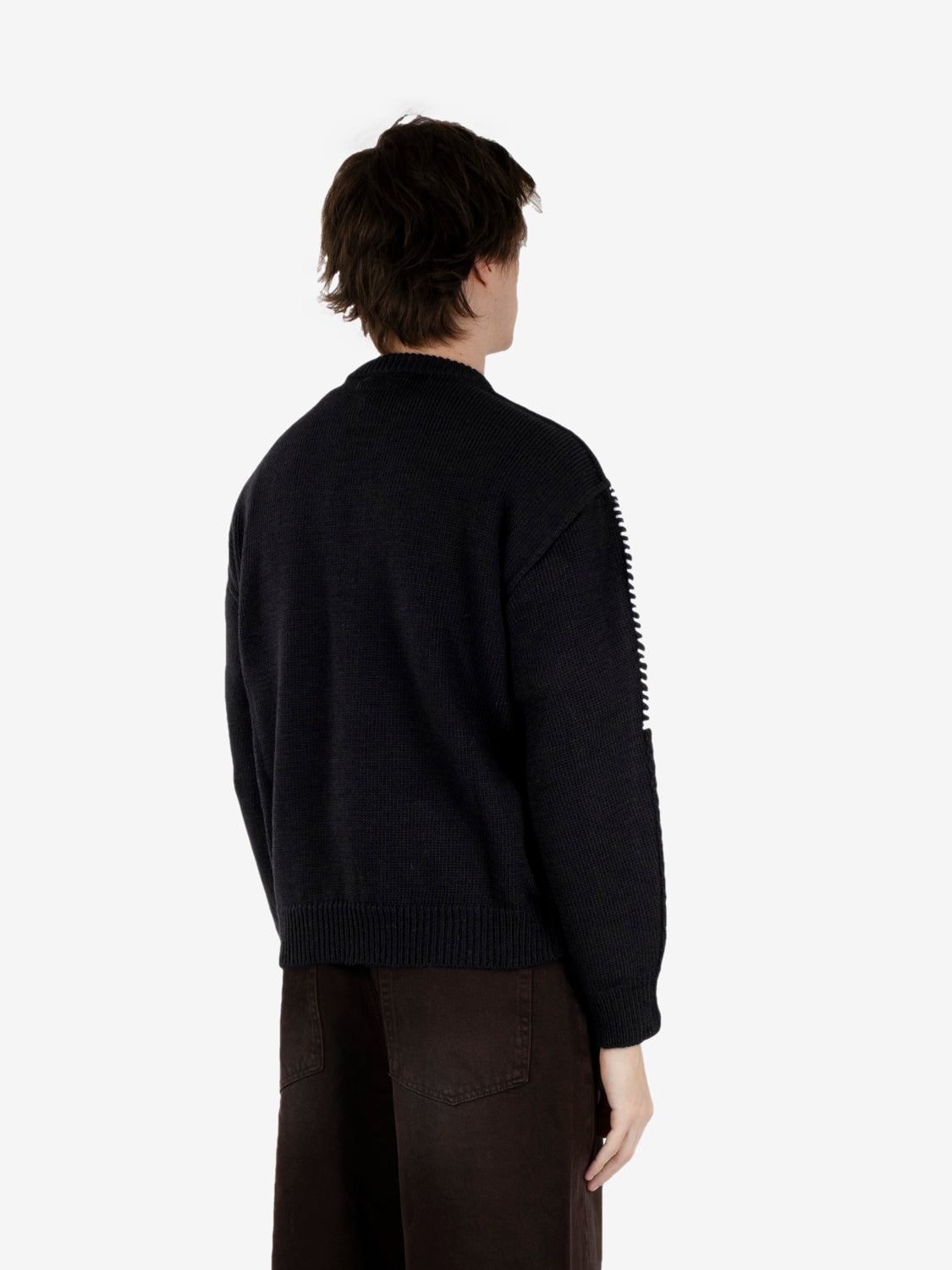Hotaka contrast stitch crewneck black