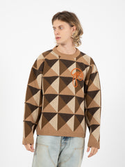 DANILO PAURA - Maglione Dima Pattern Sweater Brown multitone