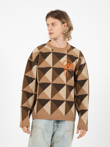 Maglione Dima Pattern Sweater Brown multitone