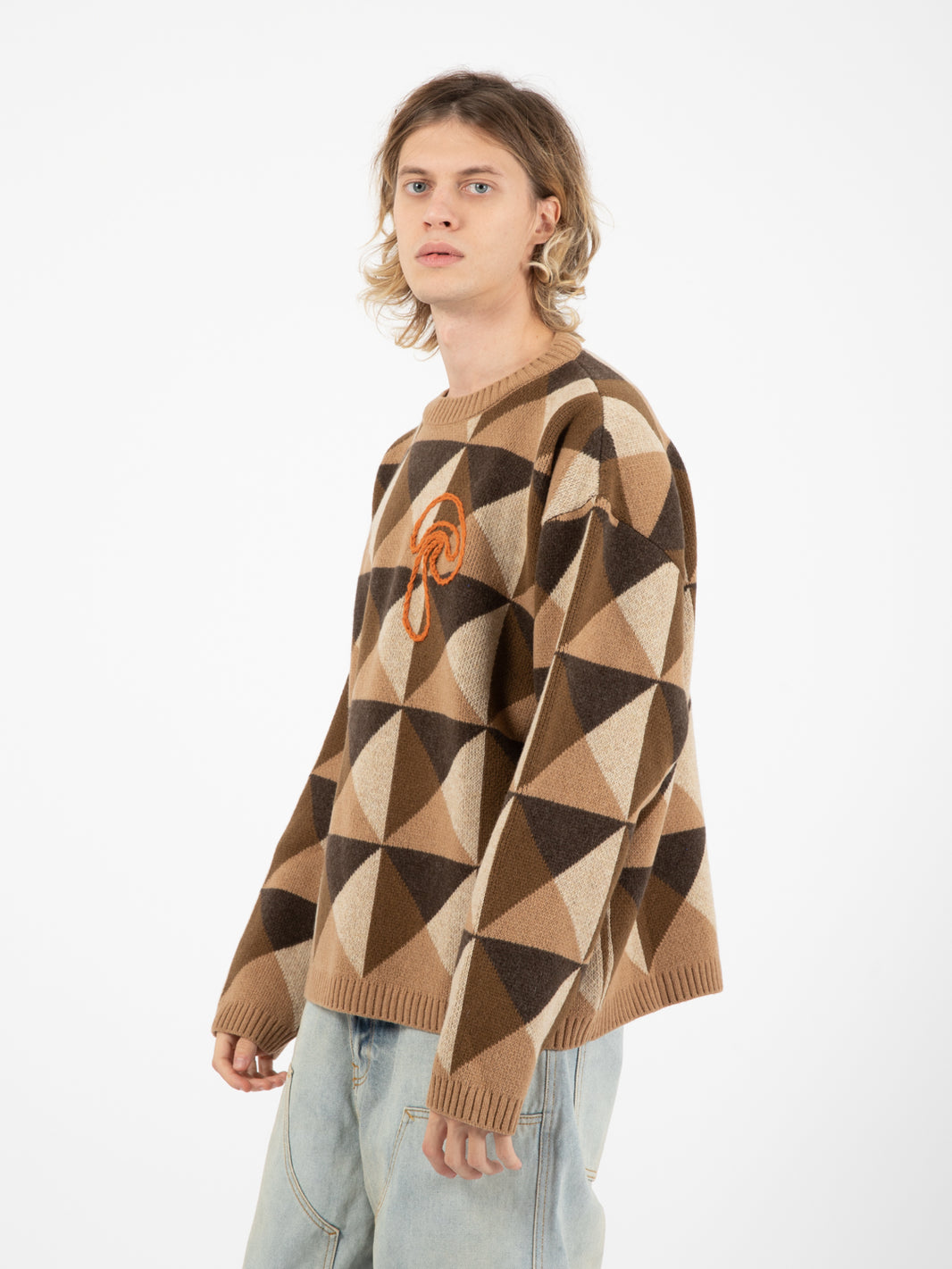 Maglione Dima Pattern Sweater Brown multitone