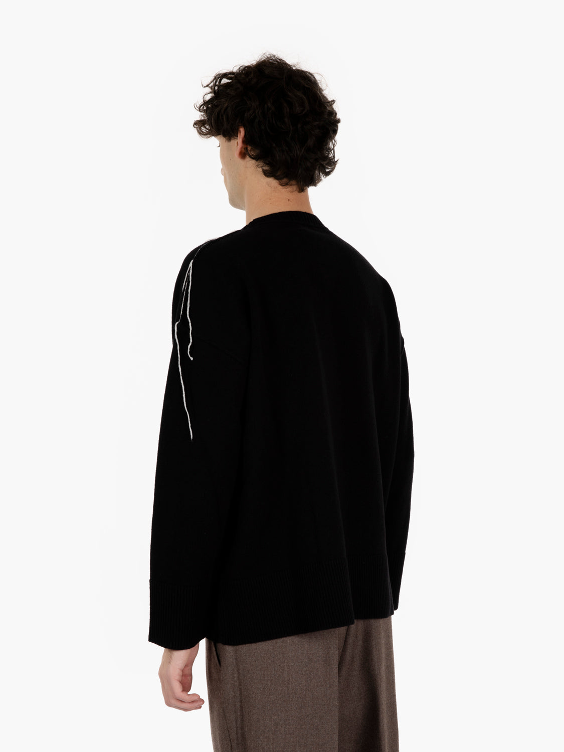 Maglione Riccione girocollo in lana nero