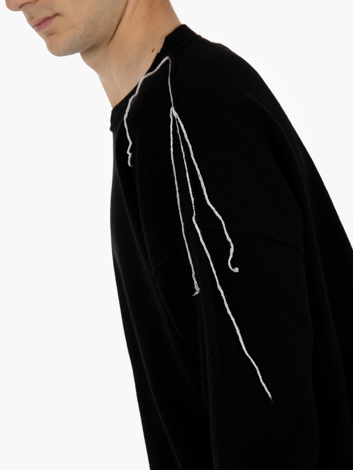 Maglione Riccione girocollo in lana nero