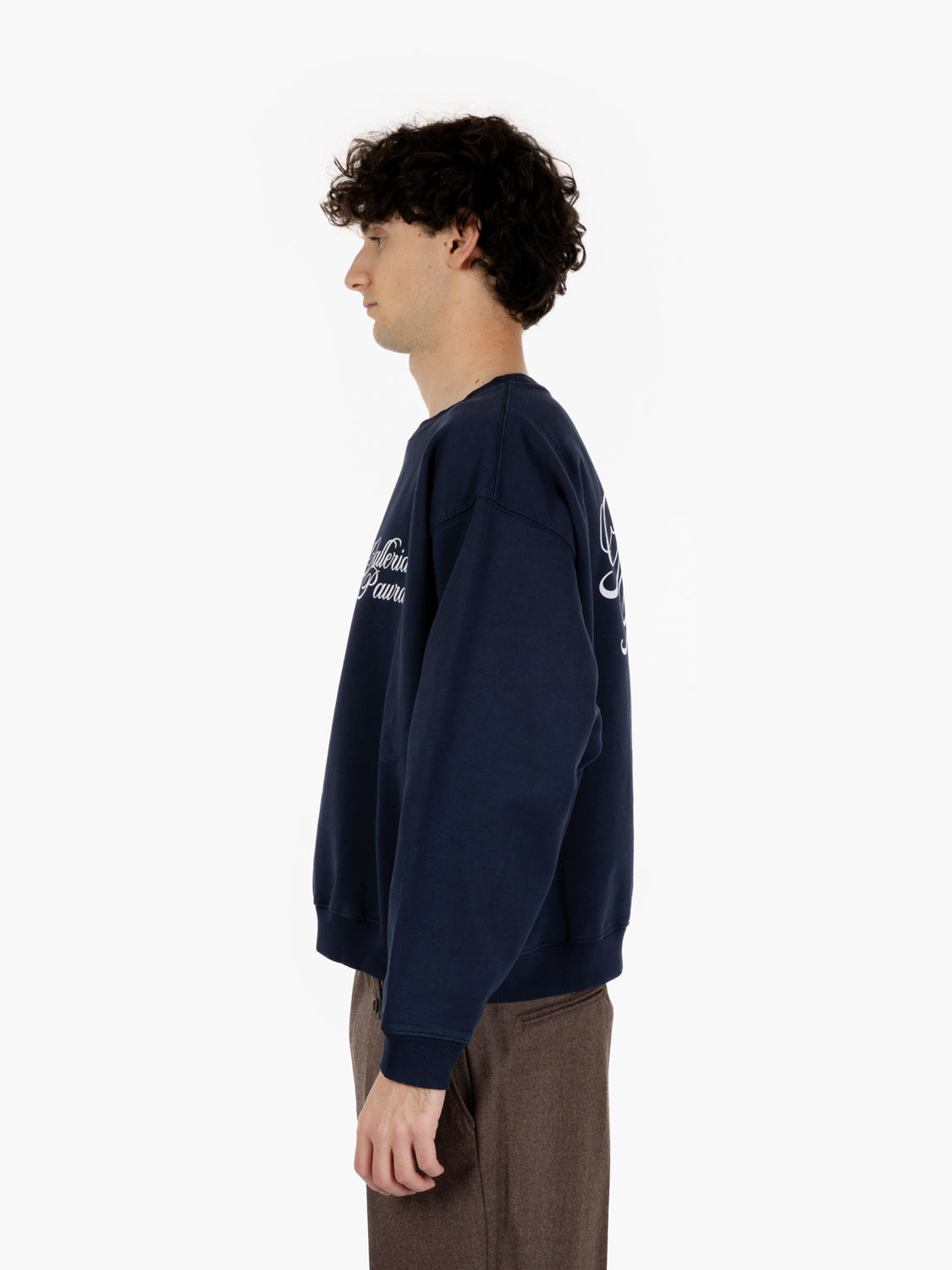Oversized crewneck galleria corsivo dark blue