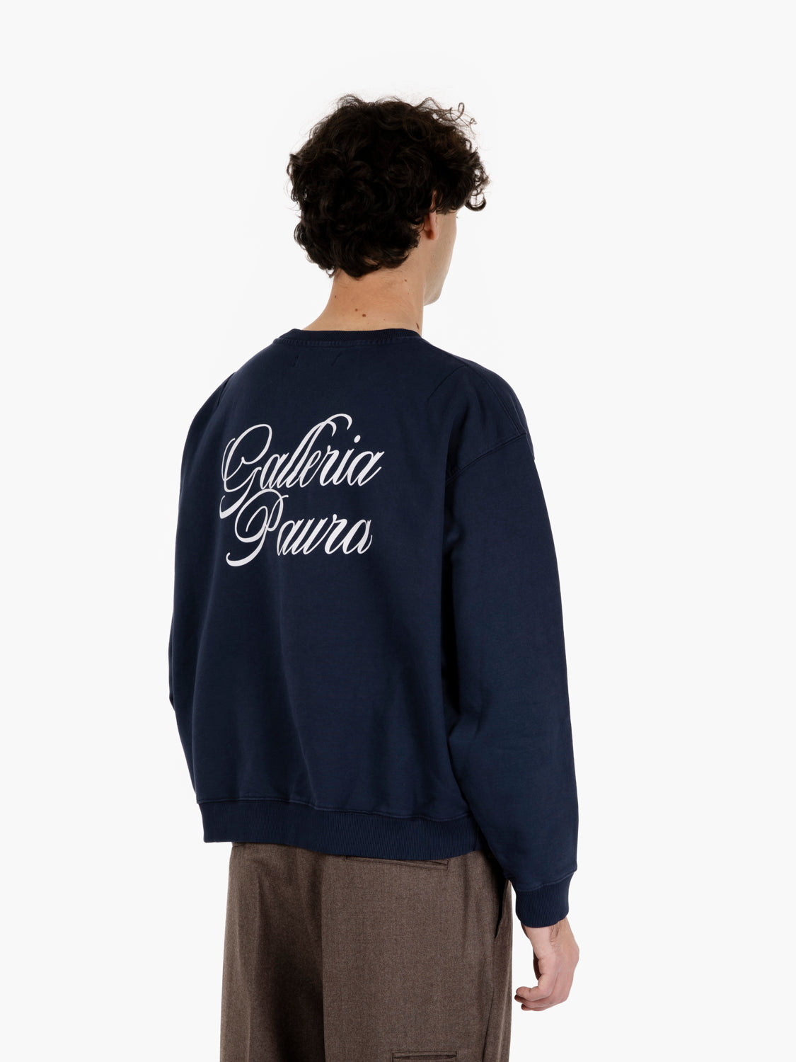 Oversized crewneck galleria corsivo dark blue