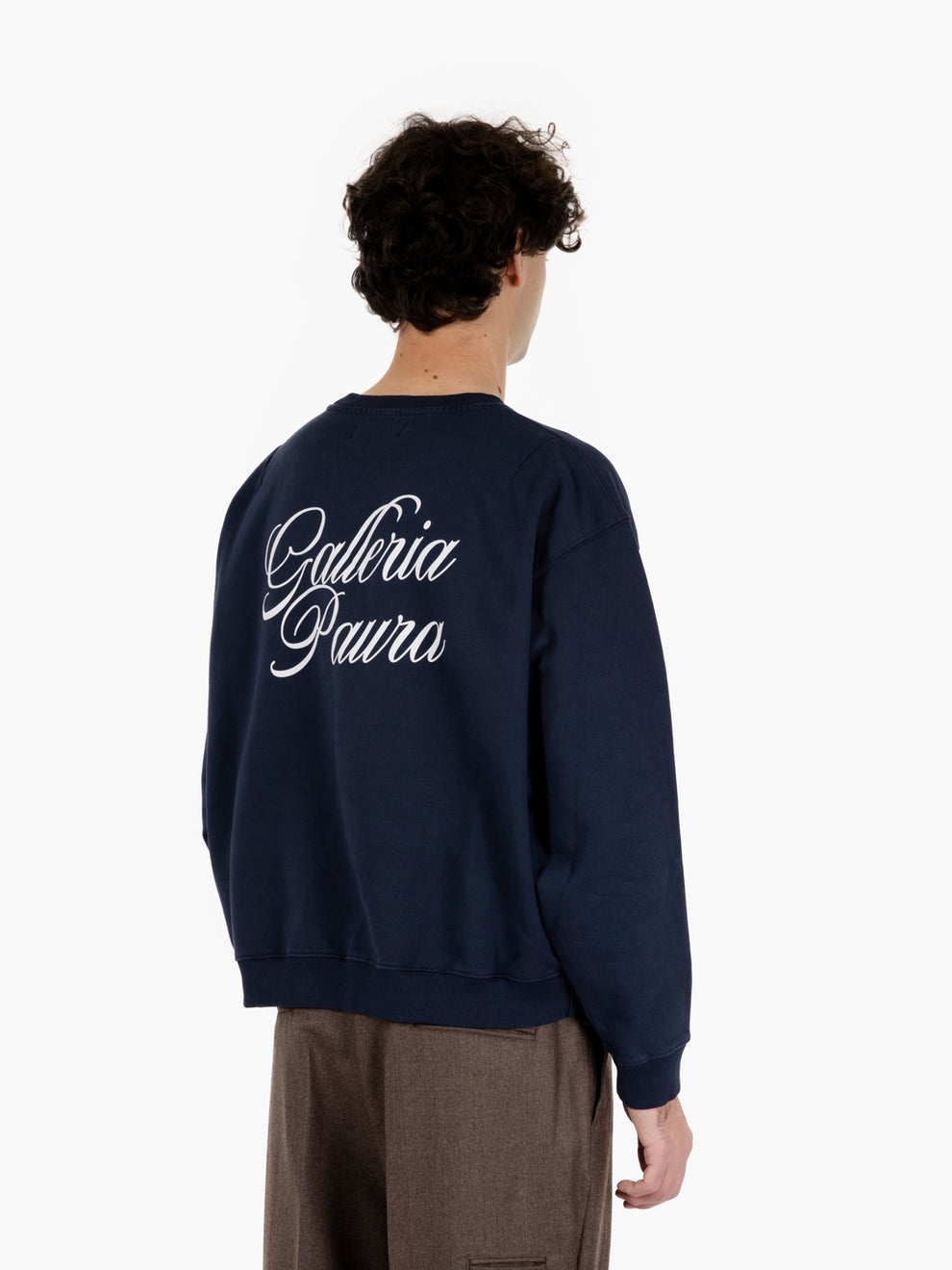 Oversized crewneck galleria corsivo dark blue