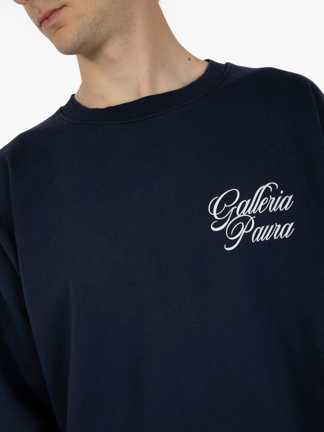 Oversized crewneck galleria corsivo dark blue