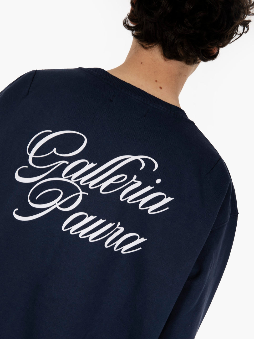 Oversized crewneck galleria corsivo dark blue