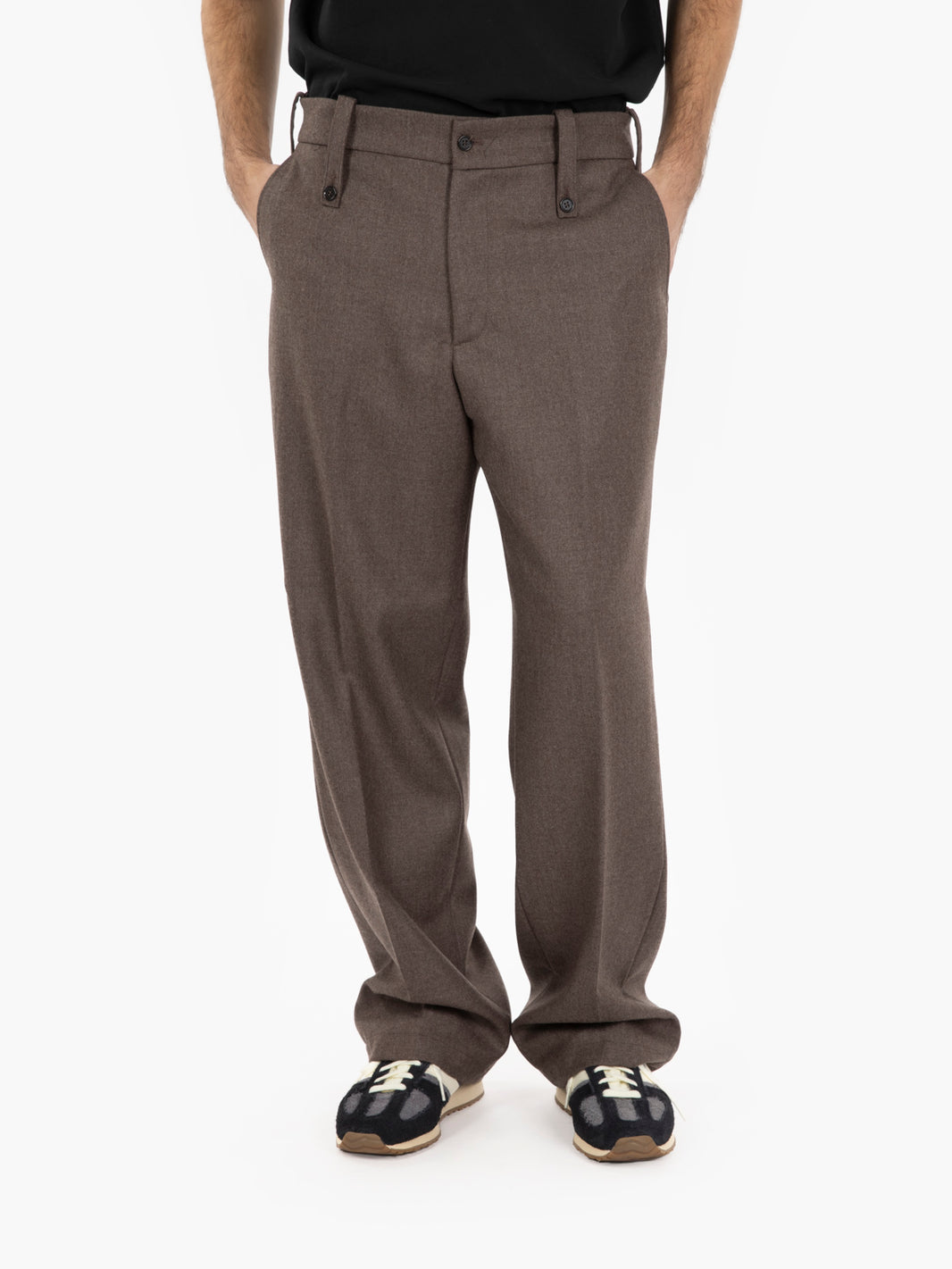 Classic Kyros wool trousers in brown