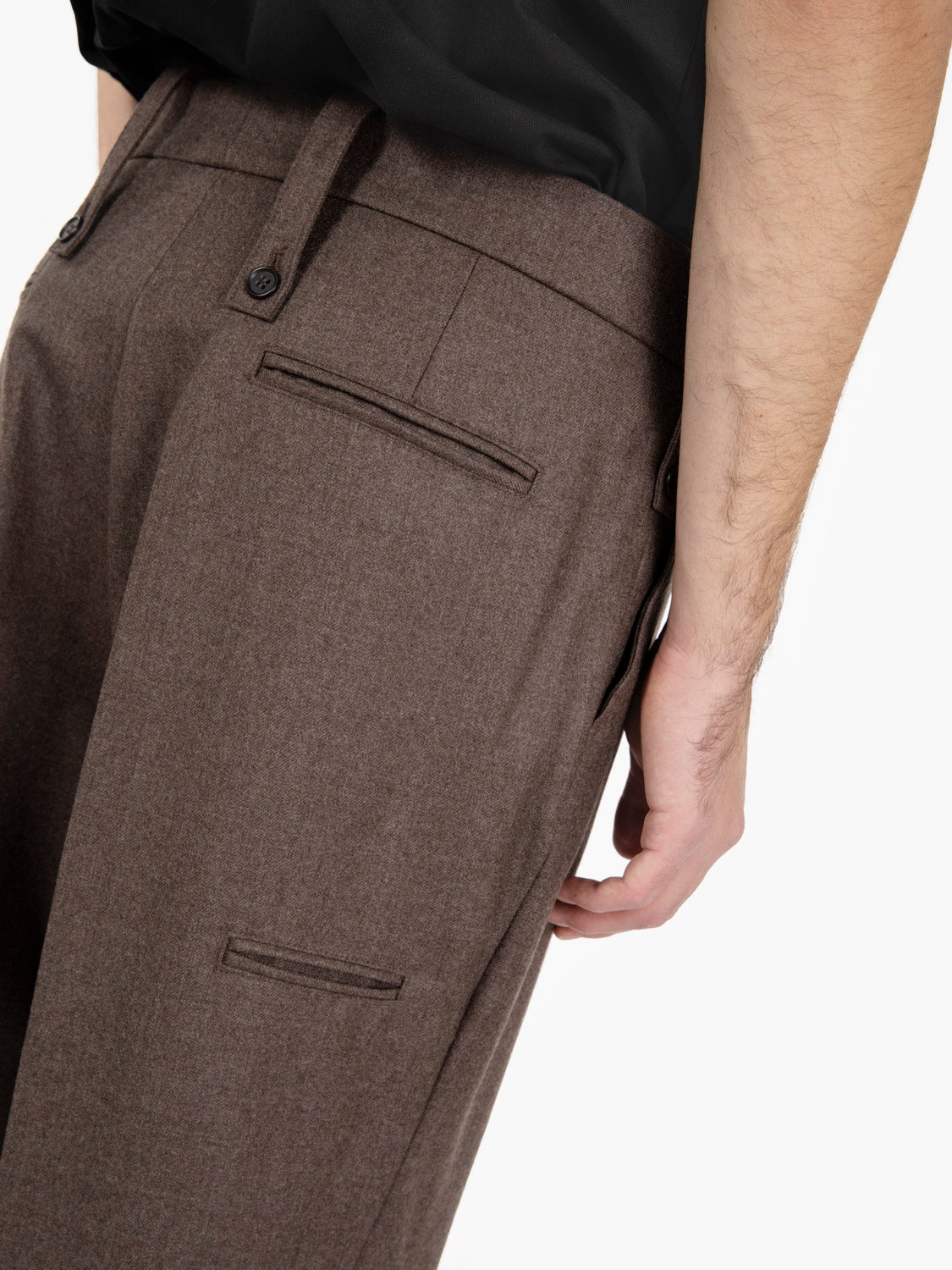 Classic Kyros wool trousers in brown