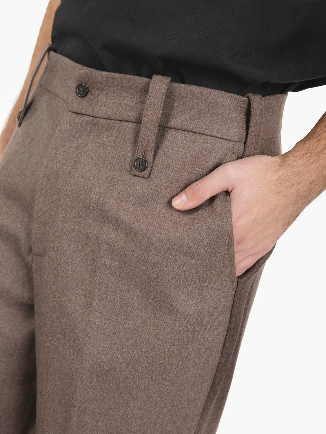 Classic Kyros wool trousers in brown