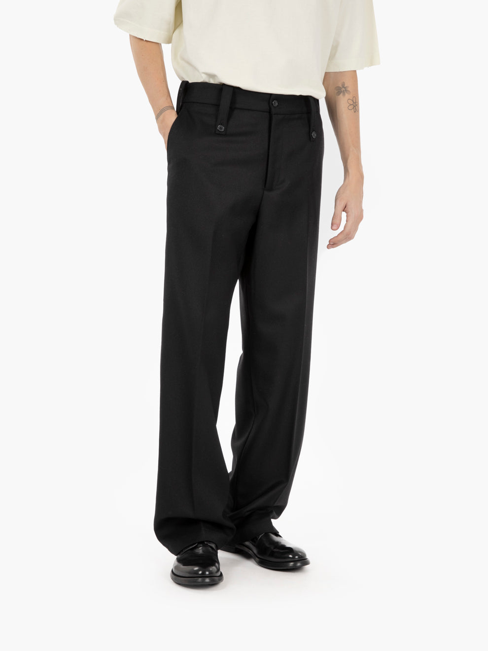 Pantaloni classici in lana Kyros nero