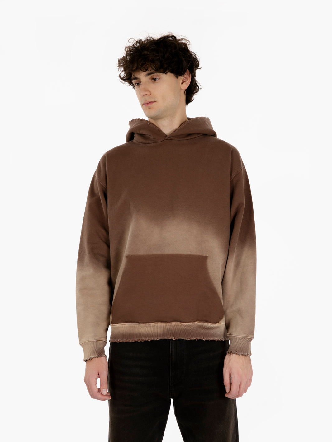 Santi hoodie sweatshirt in jersey brown