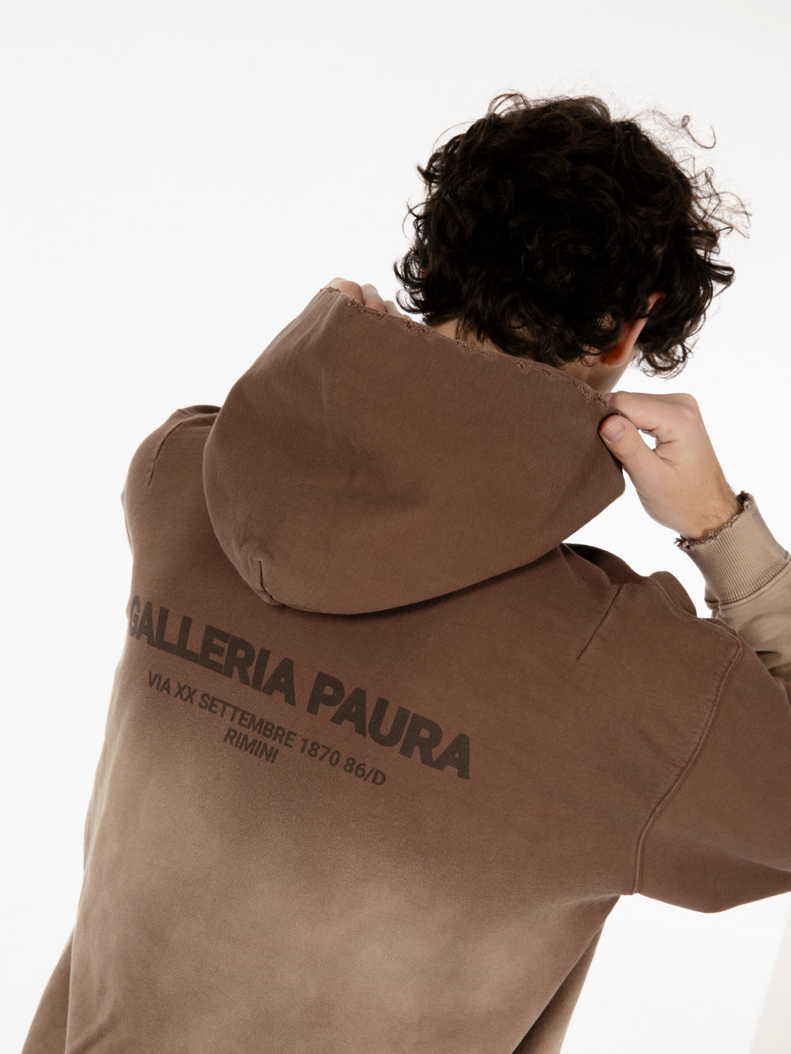 Santi hoodie sweatshirt in jersey brown