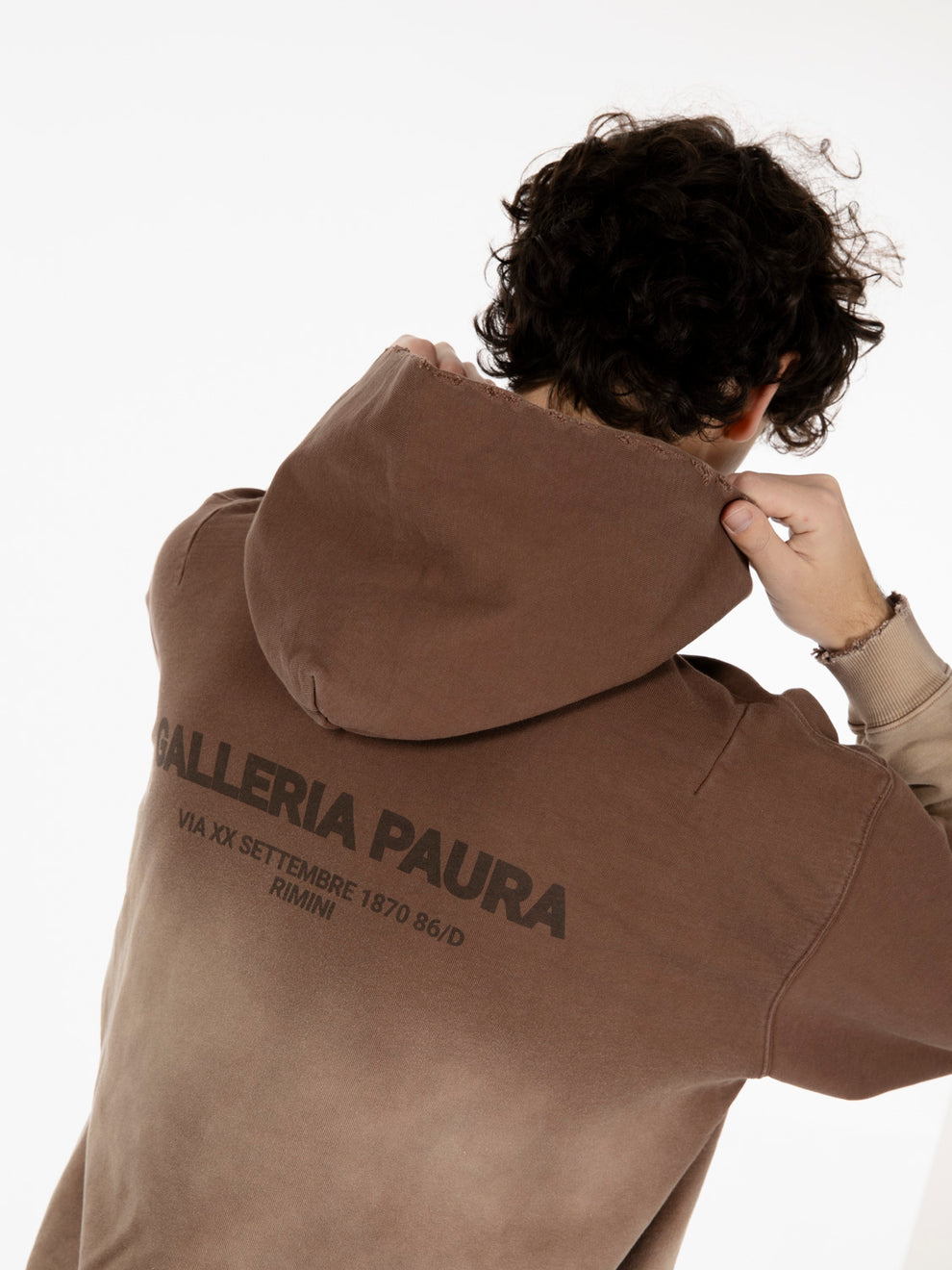 Santi hoodie sweatshirt in jersey brown