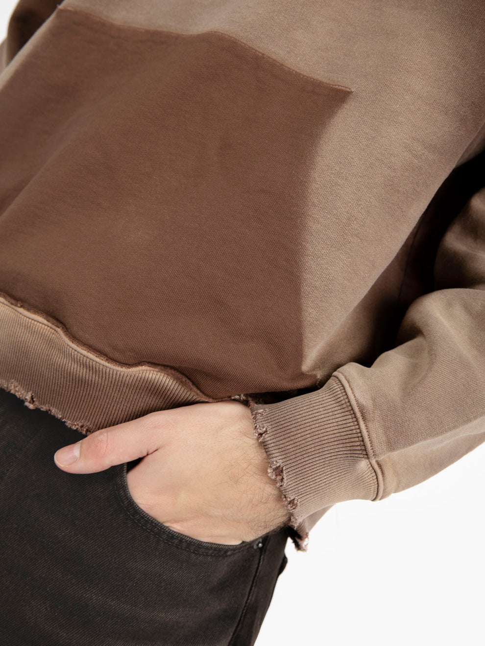 Santi hoodie sweatshirt in jersey brown