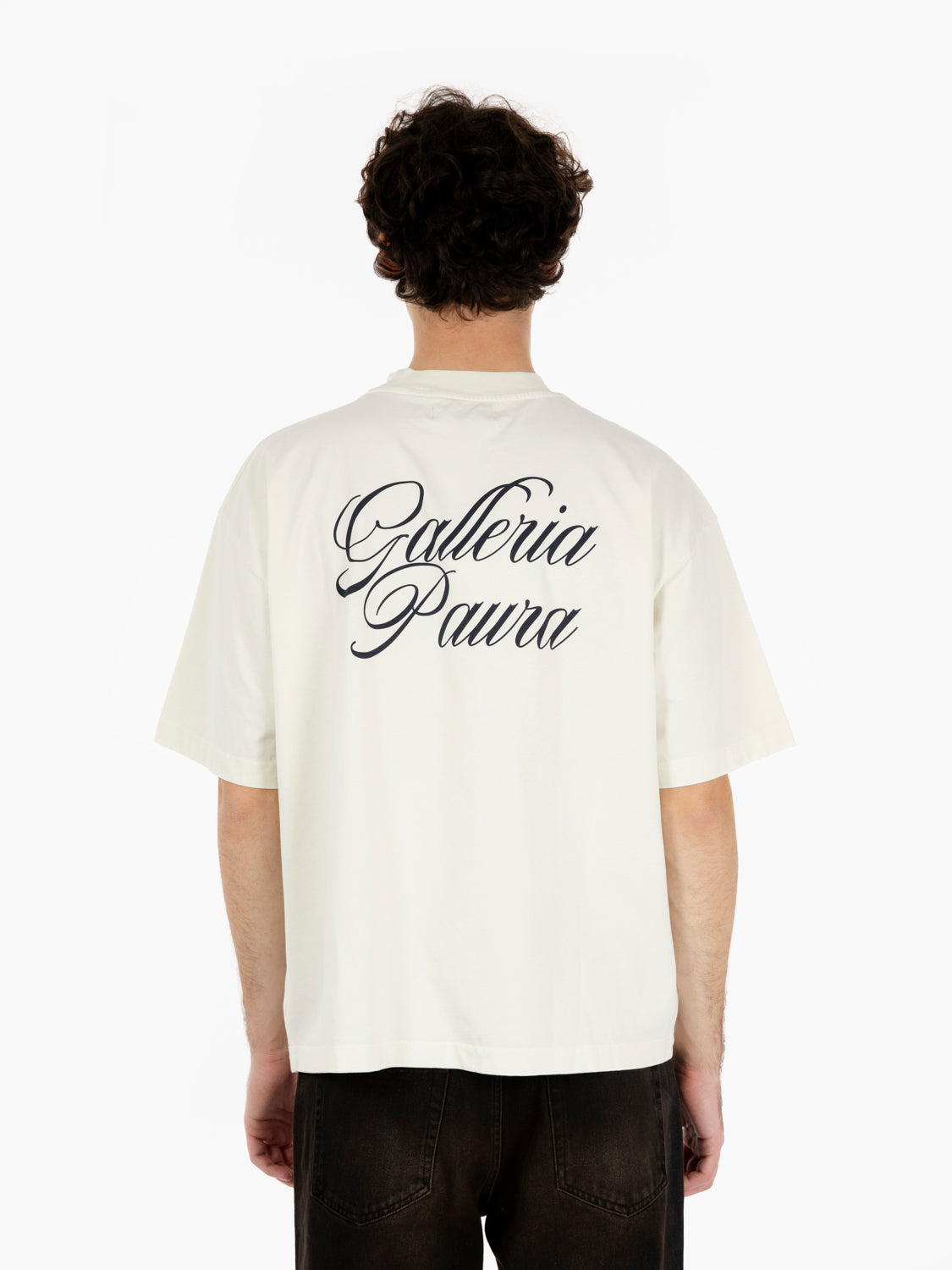 T-shirt oversize Galleria corsivo off white