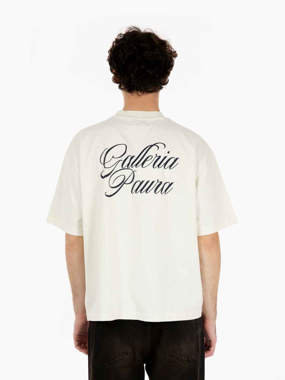 T-shirt oversize Galleria corsivo off white