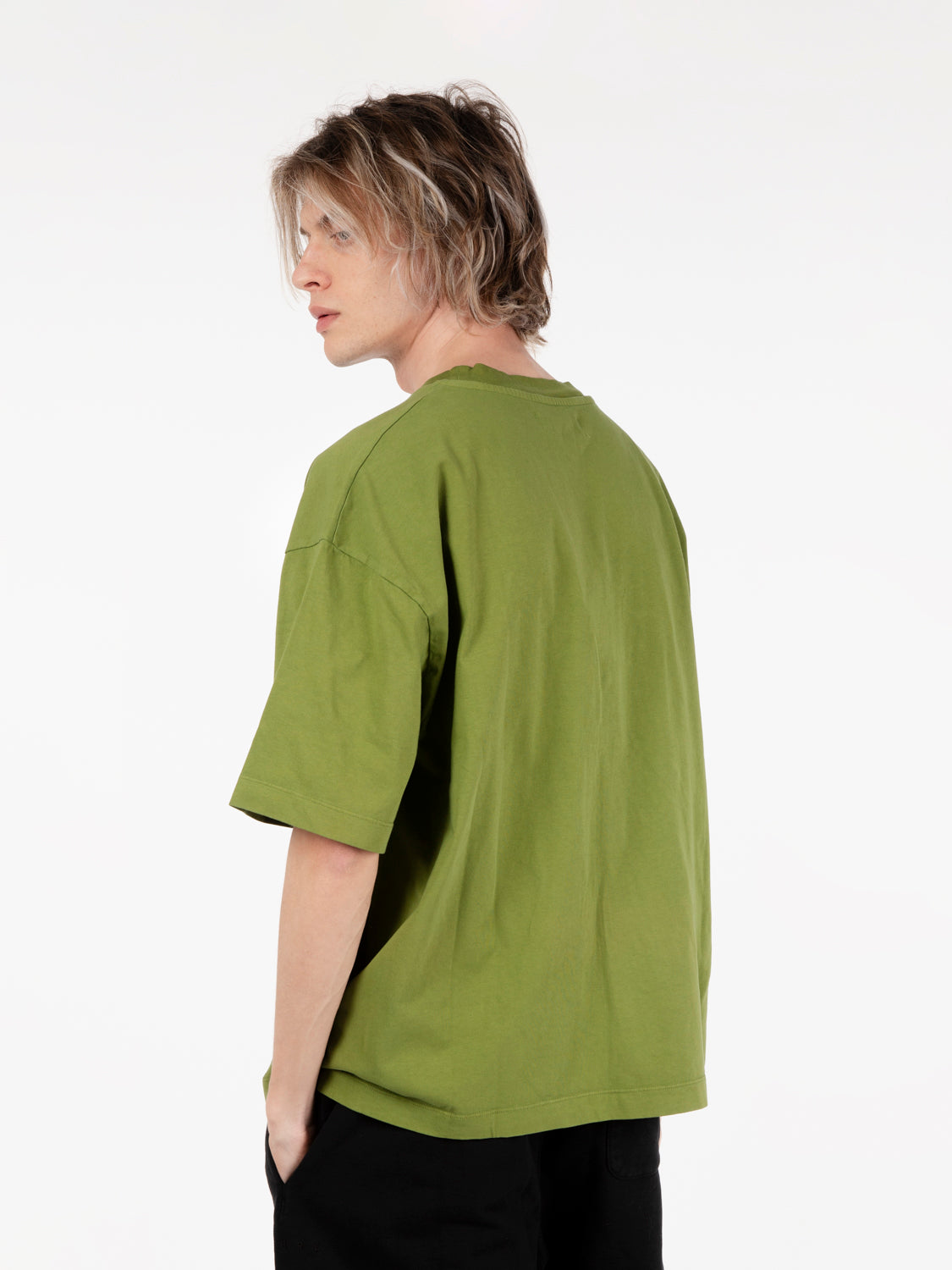 T-shirt ricamo lettering verde