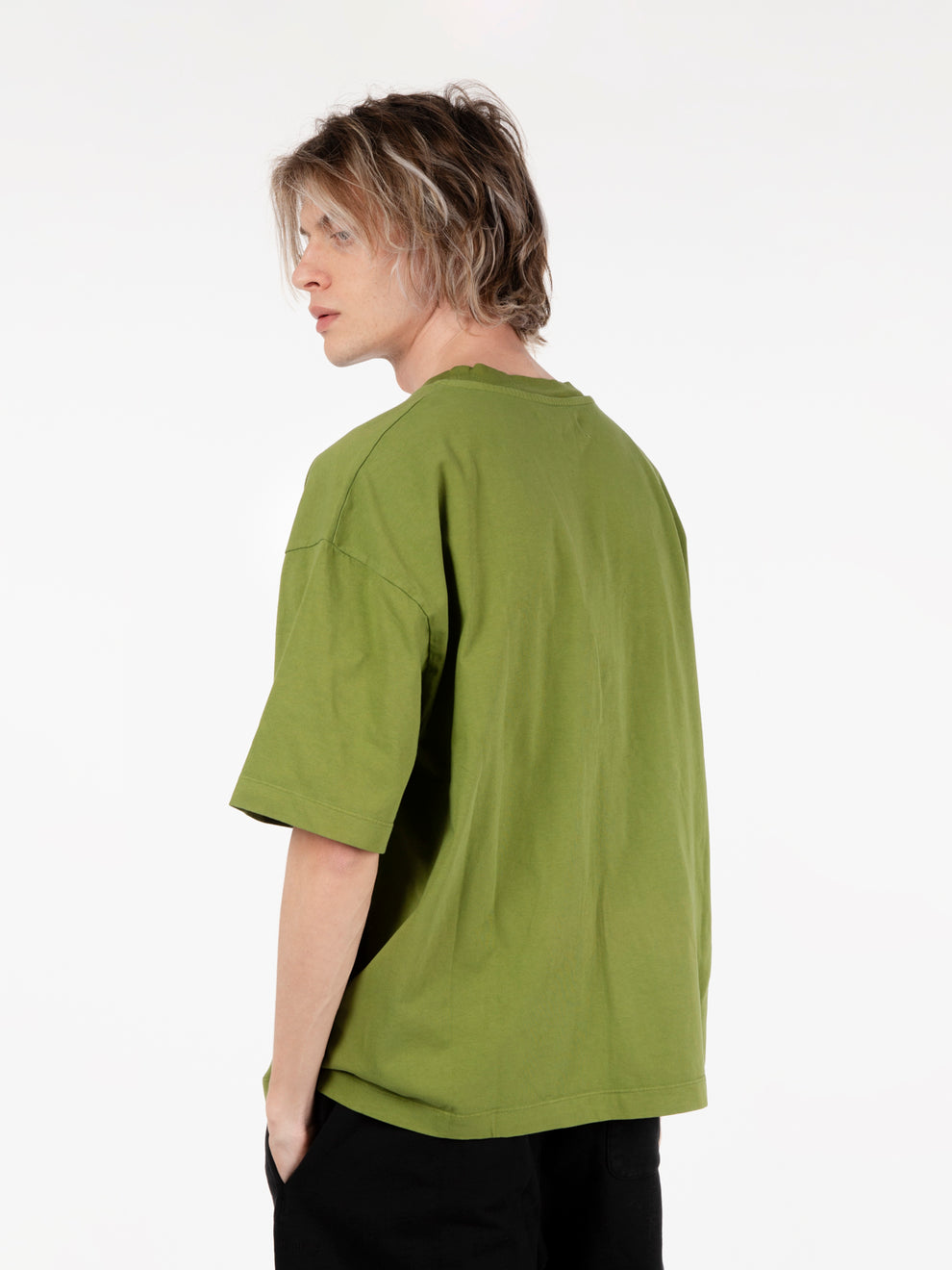 T-shirt ricamo lettering verde