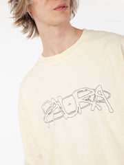 DANILO PAURA - T-shirt ricamo logo lettering off white