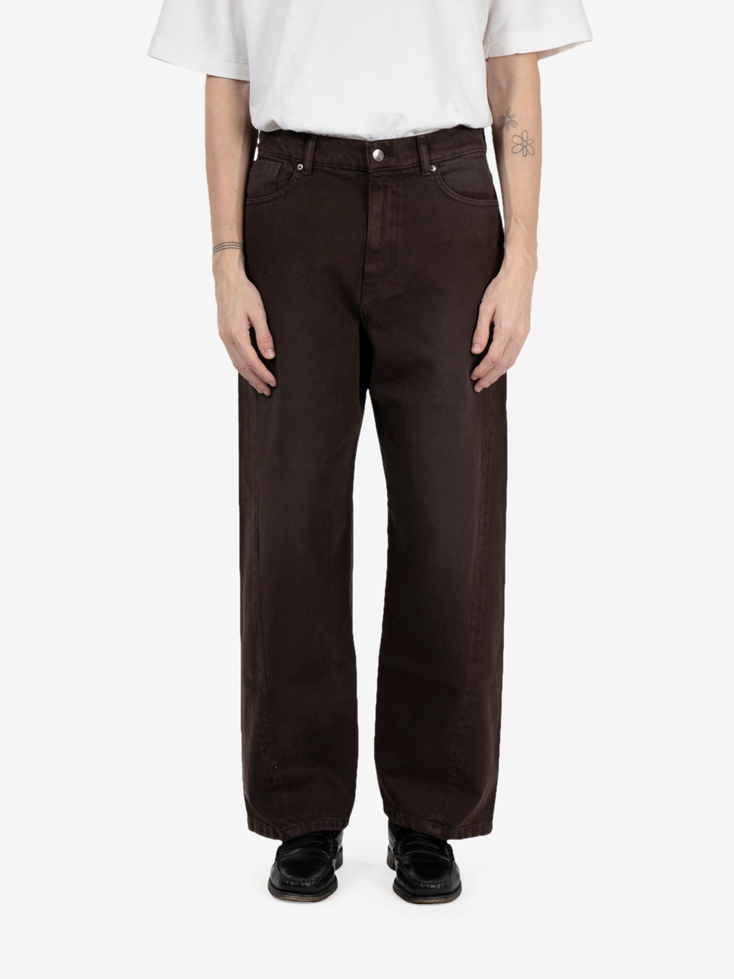 Twist oversized 5 pocket denim dark brown