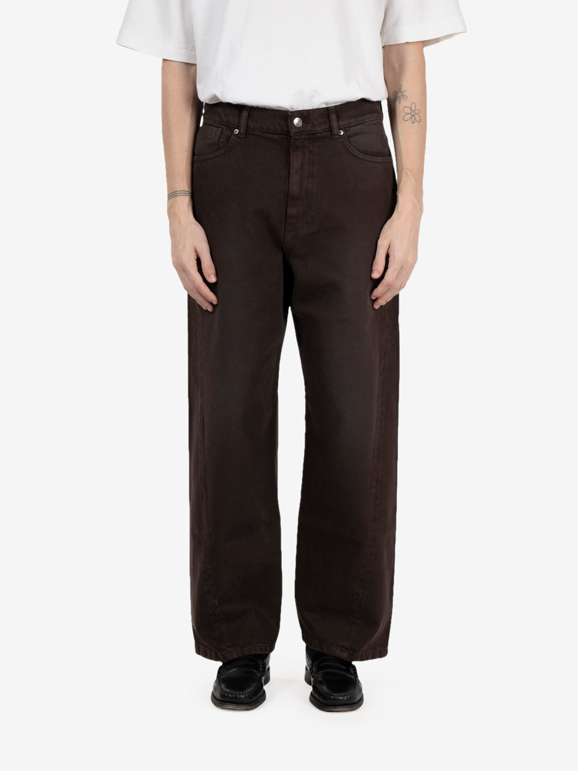 Twist oversized 5 pocket denim dark brown