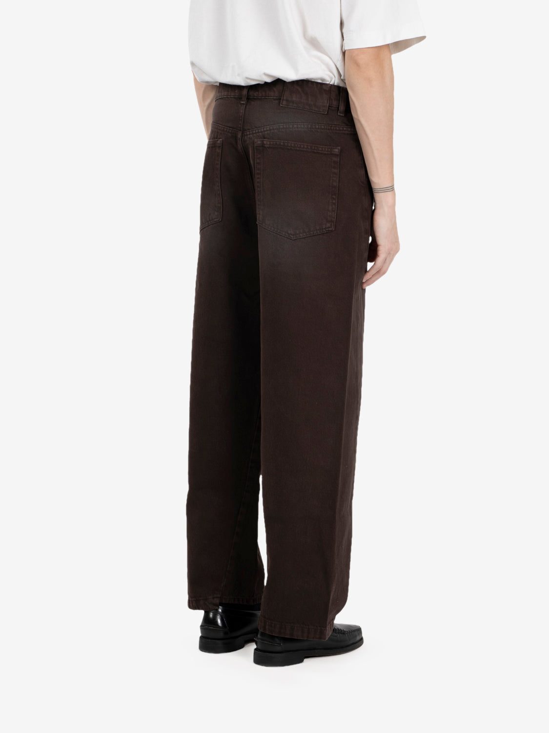Twist oversized 5 pocket denim dark brown