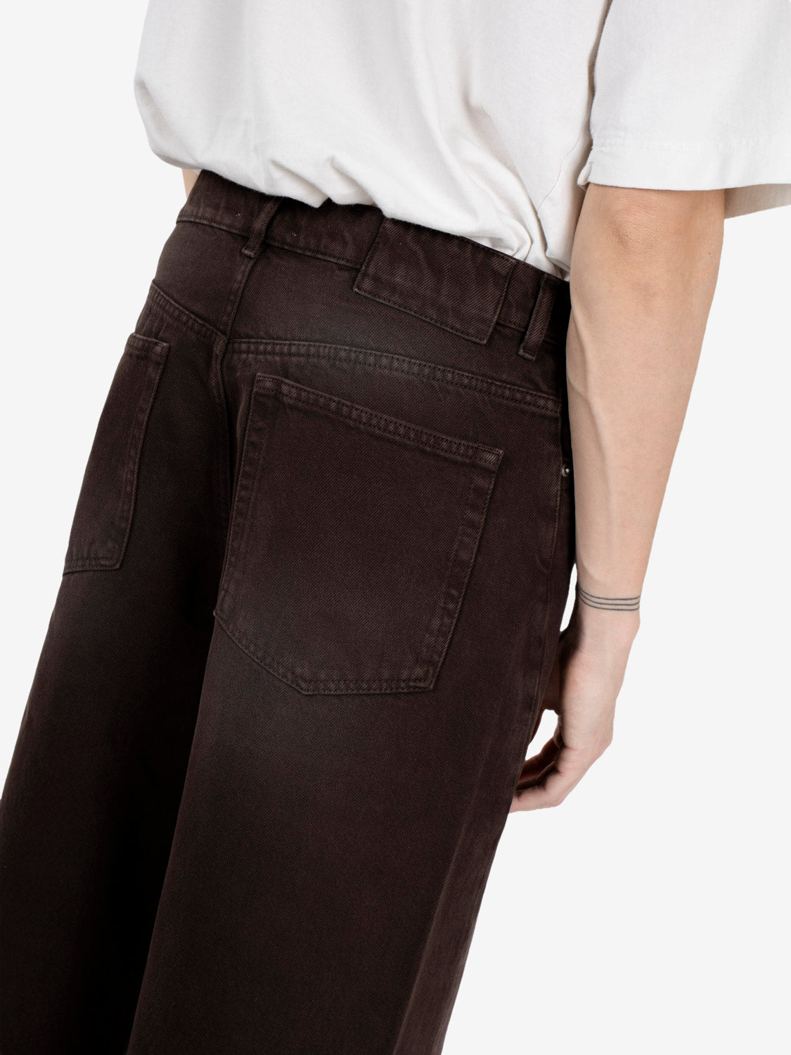 Twist oversized 5 pocket denim dark brown