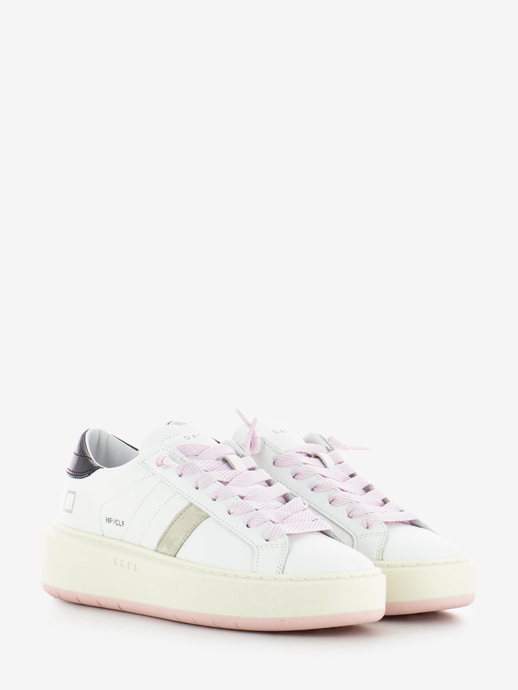 Hill Low platform sneakers calf white / black / pink