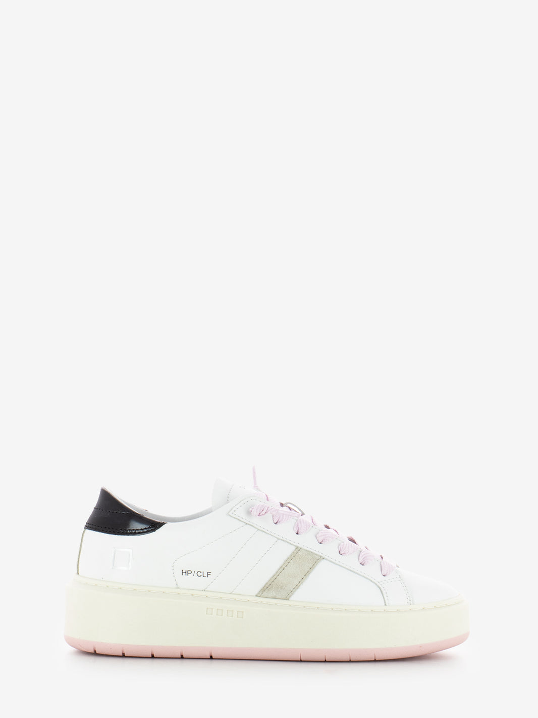 Hill Low platform sneakers calf white / black / pink
