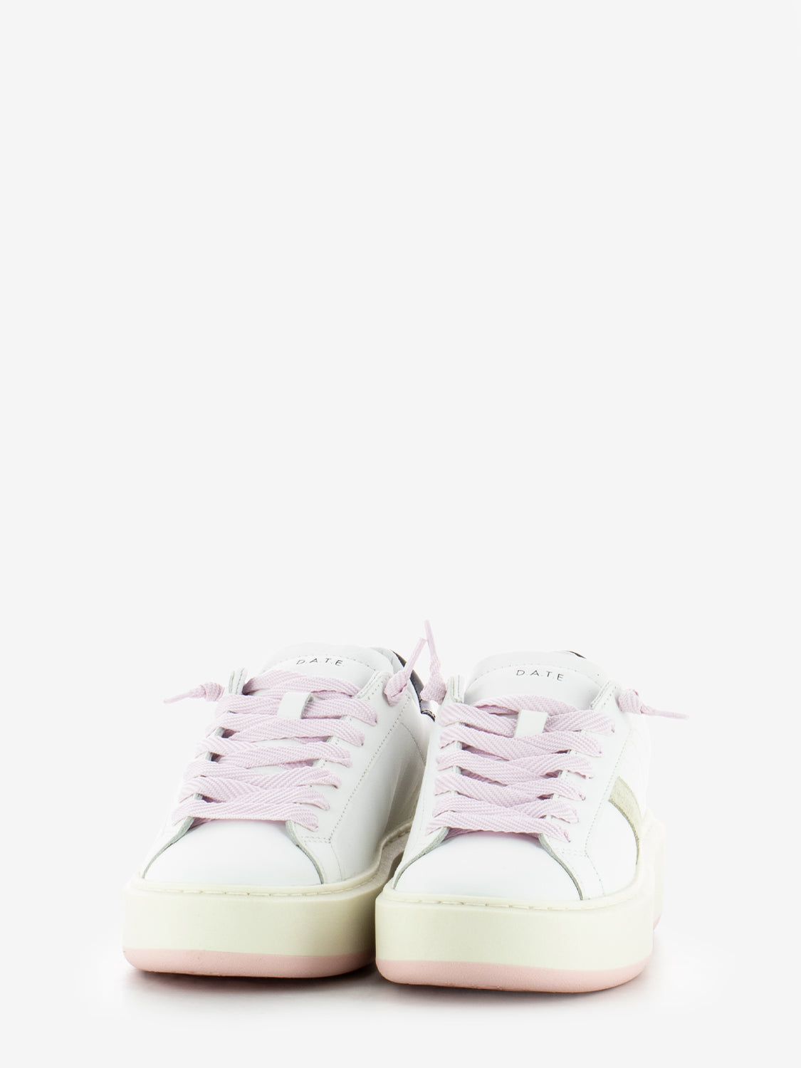 Hill Low platform sneakers calf white / black / pink