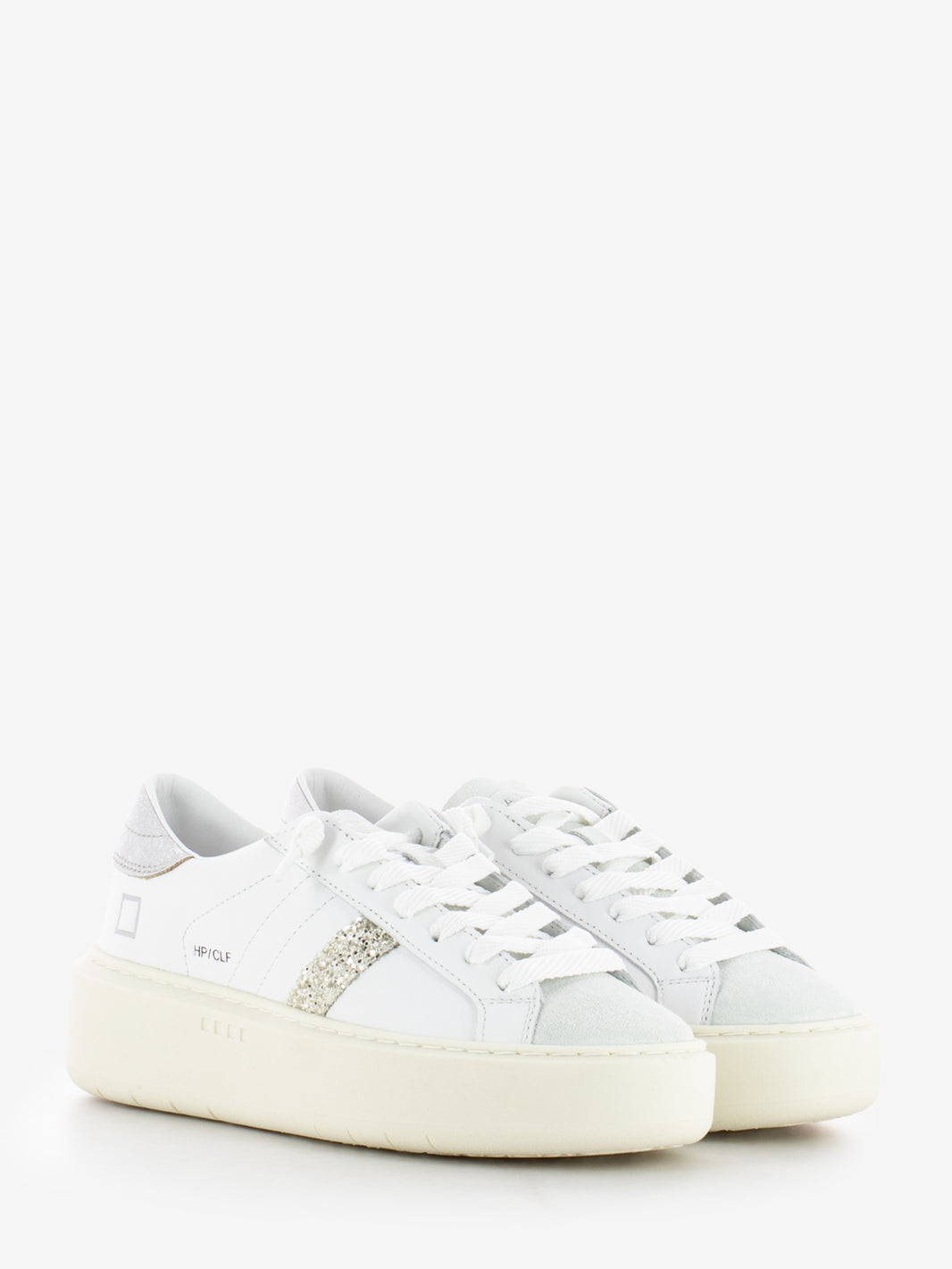 Hill Low Platform Sneakers Calf White / Silver