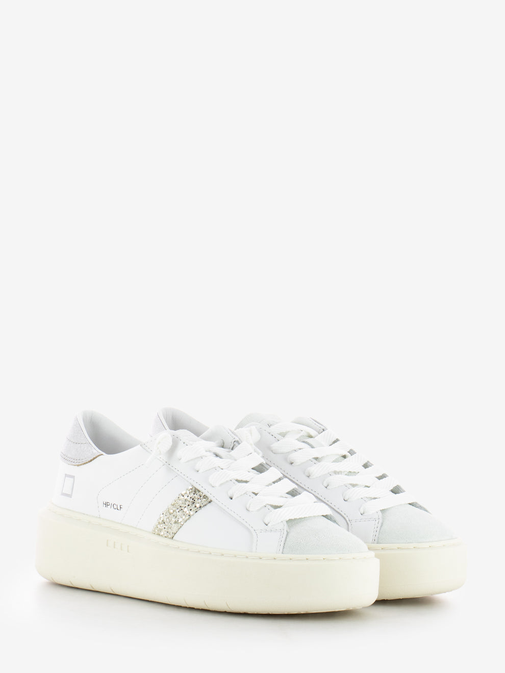 Hill Low Platform Sneakers Calf White / Silver