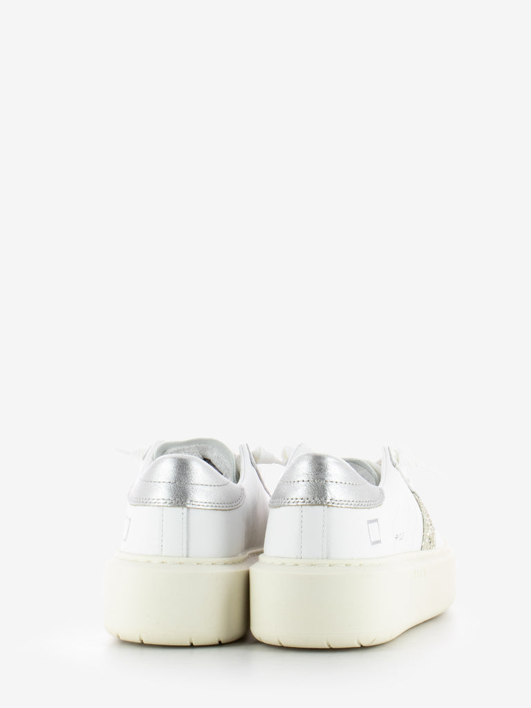 D.A.T.E. - Sneakers Hill Low Platform Calf White / Silver