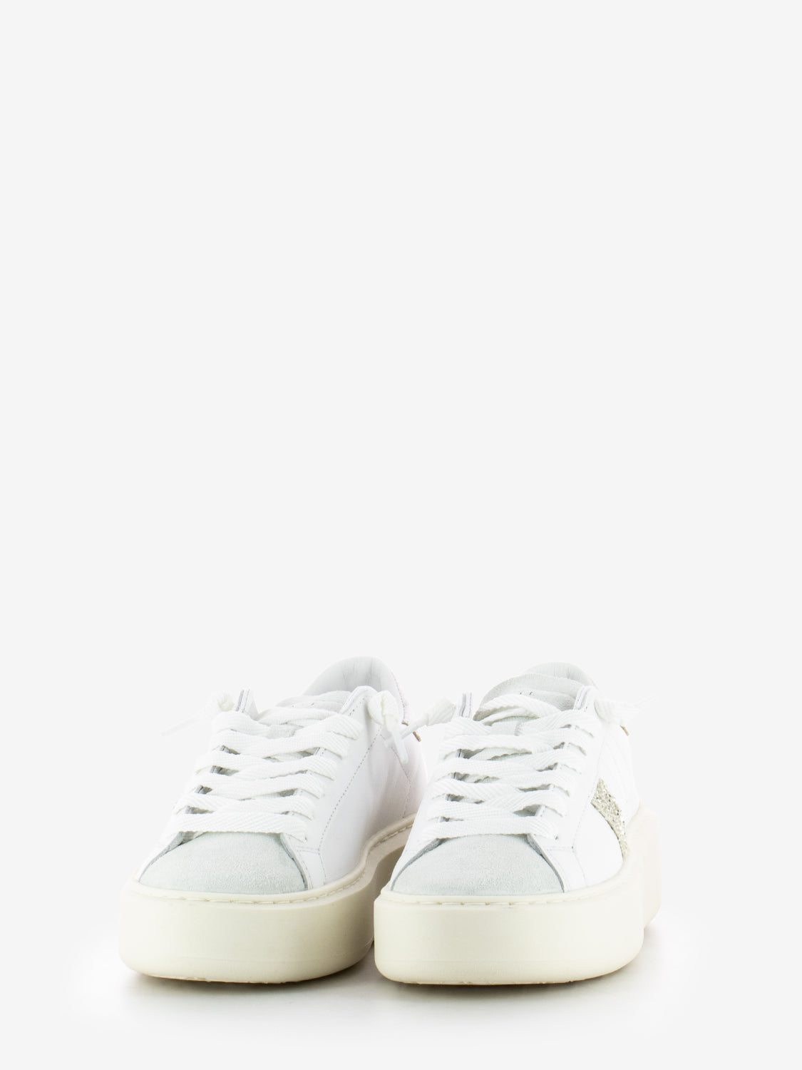 Hill Low Platform Sneakers Calf White / Silver