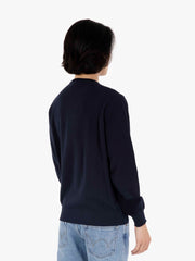 FILIPPO DE LAURENTIIS - Maglione girocollo punto riso navy