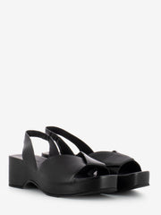 DEL CARLO - Sandali Horus in pelle nero