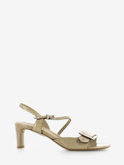 DEL CARLO - Sandali in pelle con fibbia beige