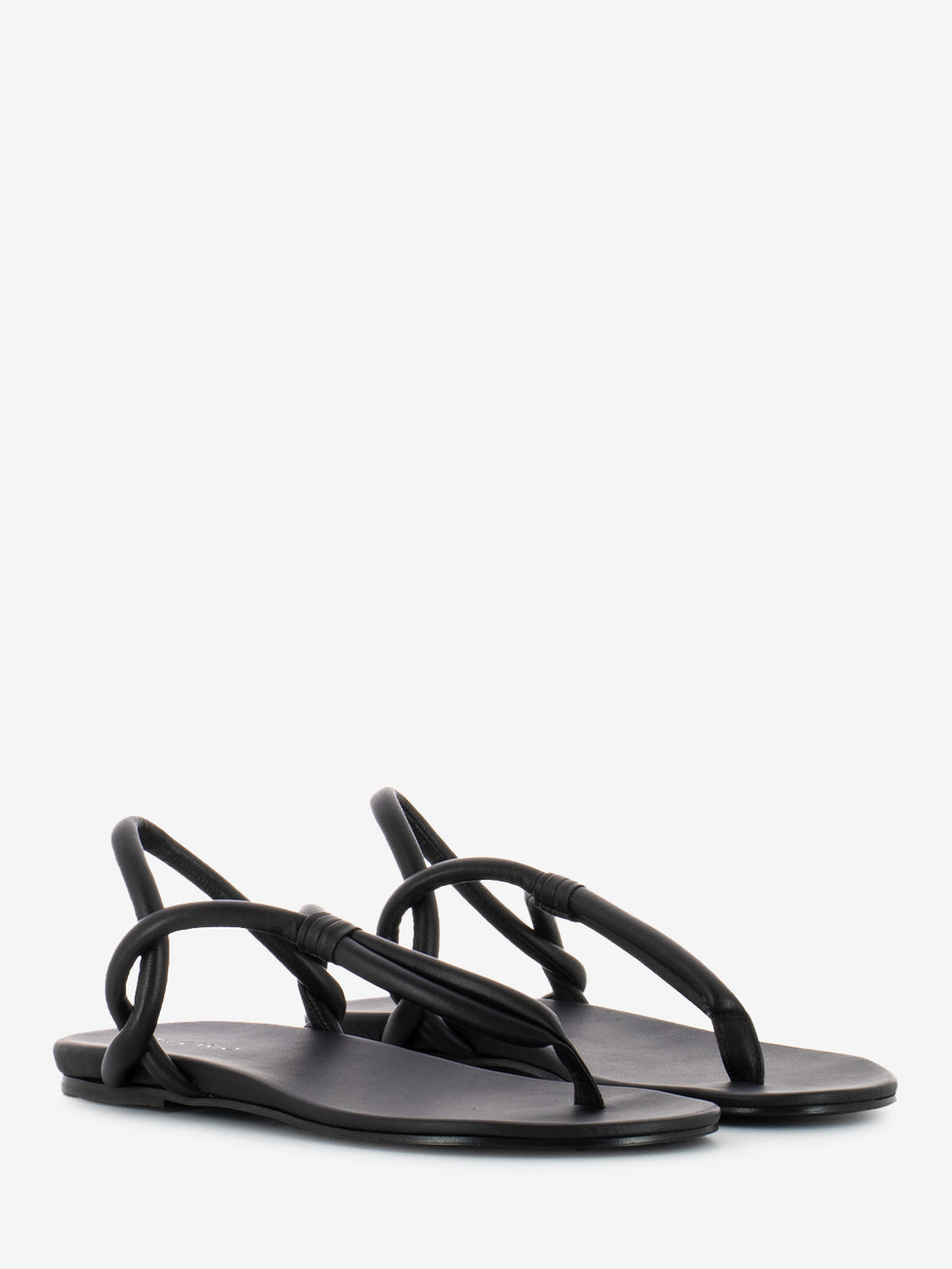 Black feather low flip flop sandal