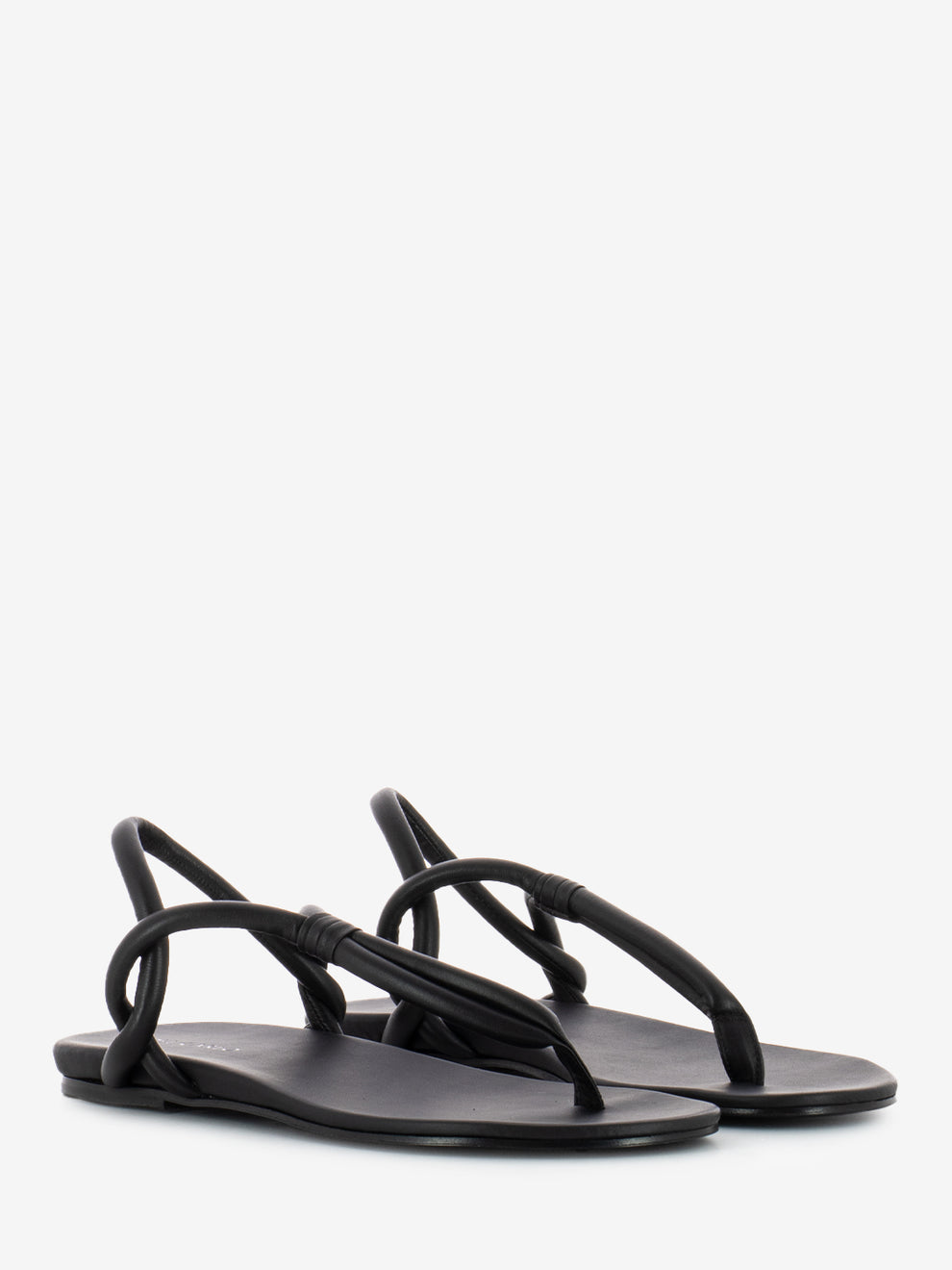 Black feather low flip flop sandal