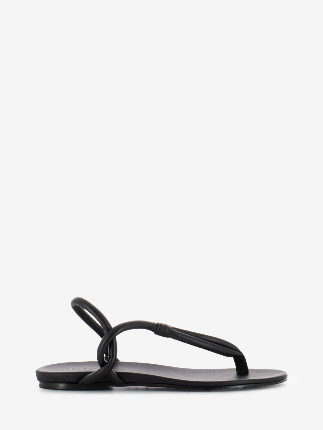 Black feather low flip flop sandal