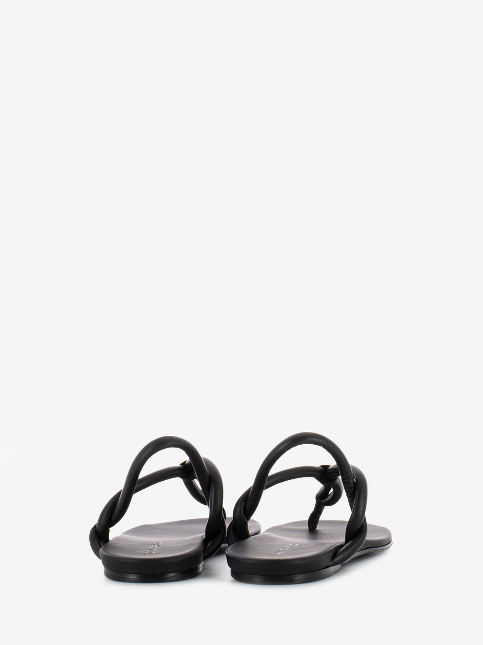 Black feather low flip flop sandal