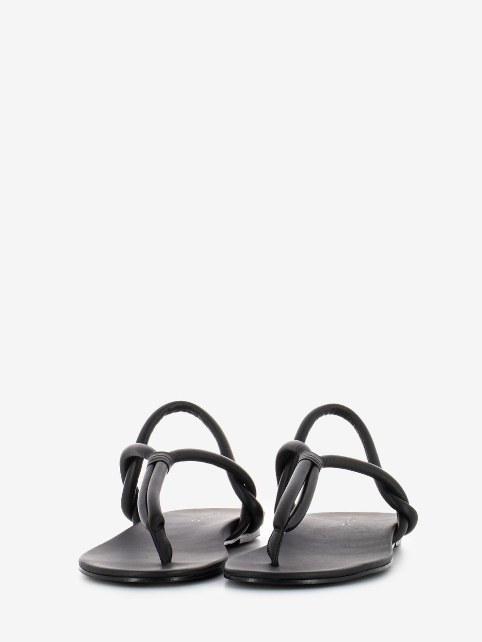 Black feather low flip flop sandal
