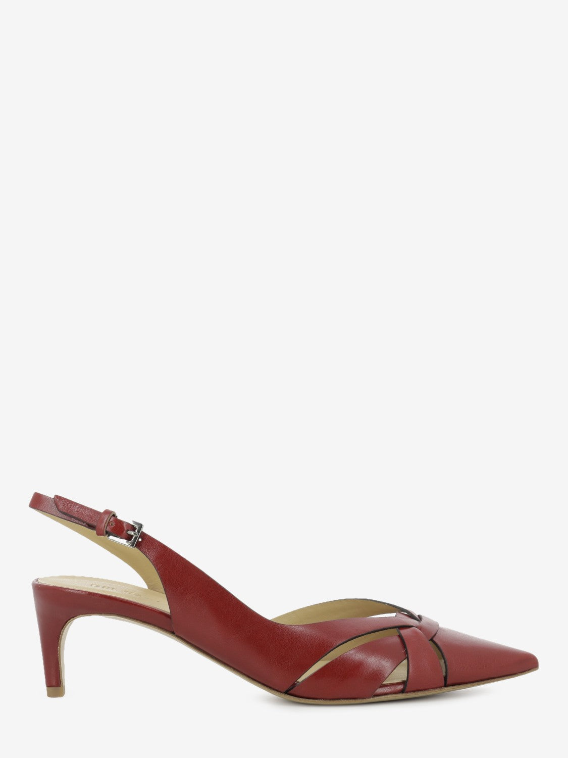 Red leather slingback